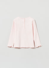 Ovs Long-Sleeved T-Shirt With Scalloped Trims